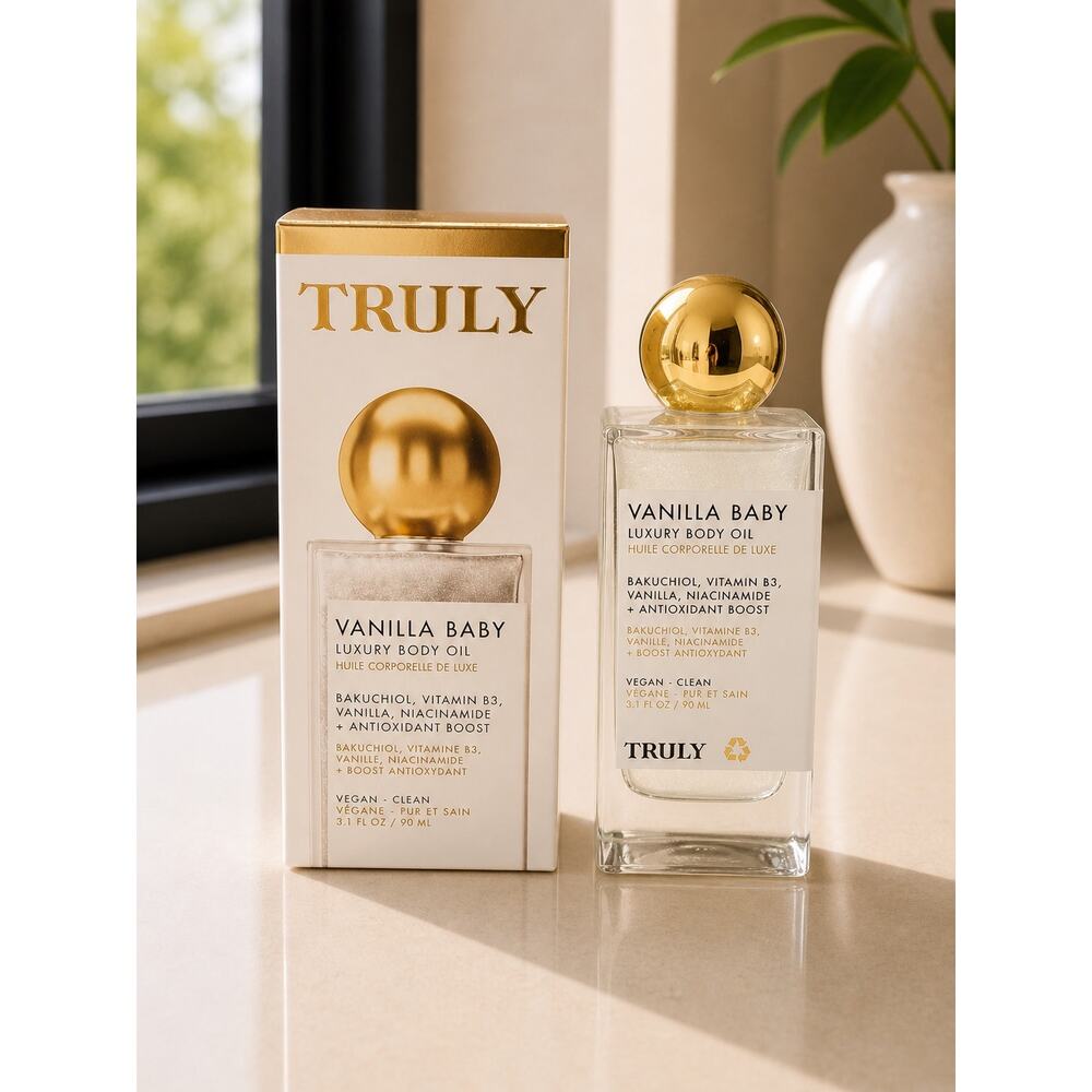 $48 New Truly Vanilla Baby Luxury Body Oil 3.1 oz | Hydrating Glow Oil